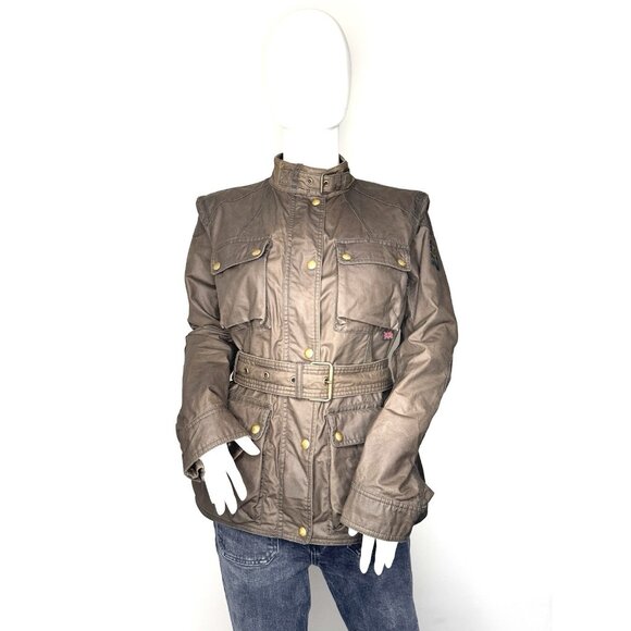 Belstaff Roadmaster Size 46 M Brown Waxed Cotton Motorcycle Jacket women’s - Picture 2 of 16